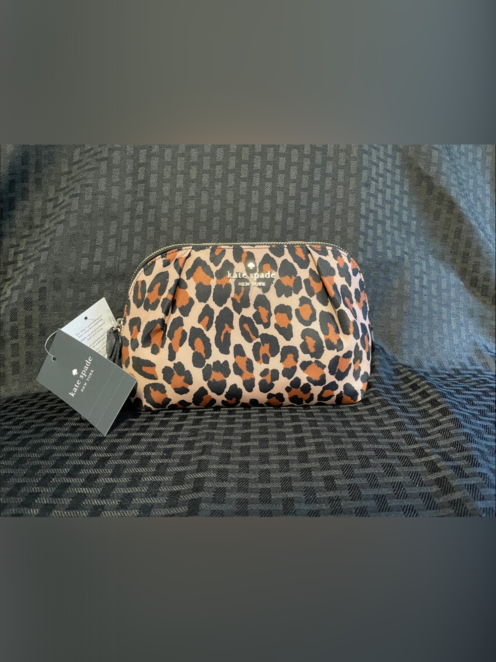 kate spade Leopard Print Cosmetic Pouch - Brown, Black, Tan/ NWT